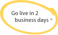Go live in 2 business days!
