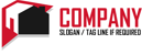 red and black real estate logo design