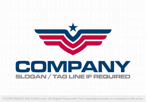 Logo 8186: USA Flag Eagle Logo
