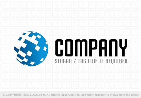 Logo 8087: Hi Tech Globe Computer Logo