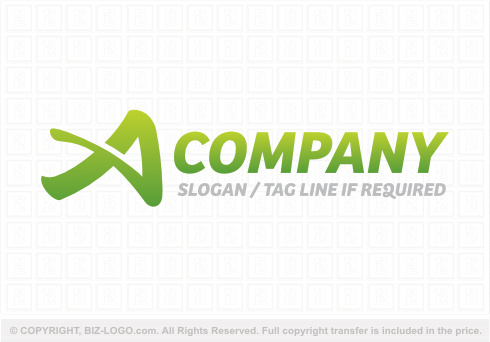 Logo 8863: Unique Green Letter A Logo